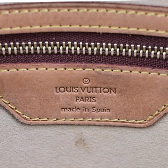 LOUIS VUITTON Logo Luco Shoulder Tote Bag Monogram Leather Brown - Picture 7 of 16